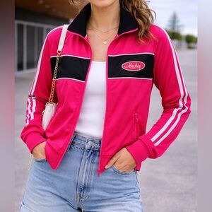 Hurley Pink Track Jacket Y2K Zip Up Athletic Streetwear Women’s Medium